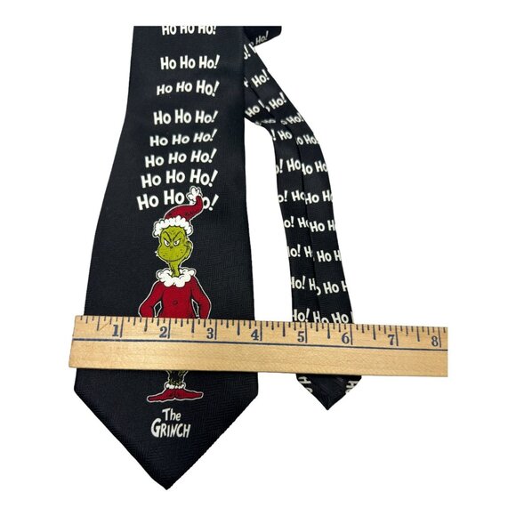 Dr. Seuss Vintage Grinch Ho Ho Ho! Men's Christmas/Holiday Tie - Picture 3 of 6